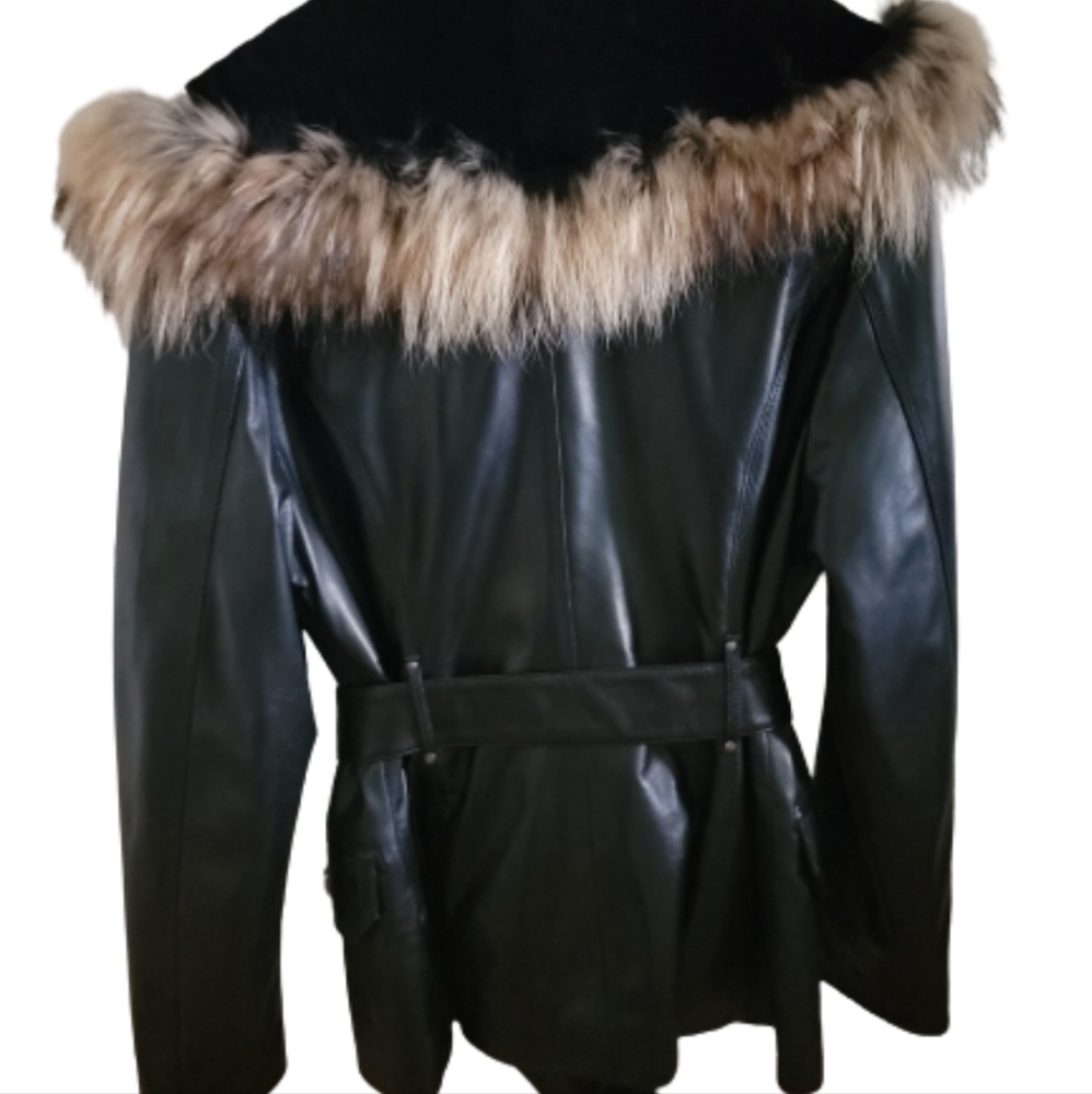 Vintage fur and leather jacket - Picture 3 of 8
